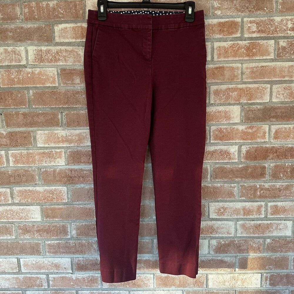 Boden Straight Trouser Pants Size 6 Berry Maroon
